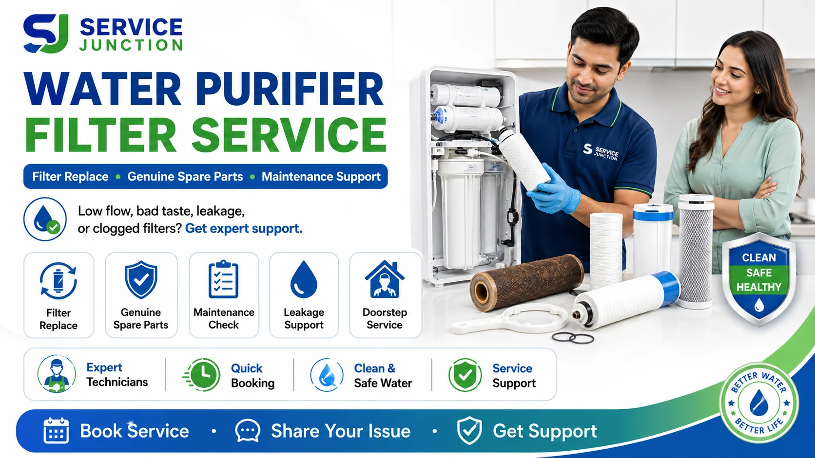 Water purifier service and RO repair support